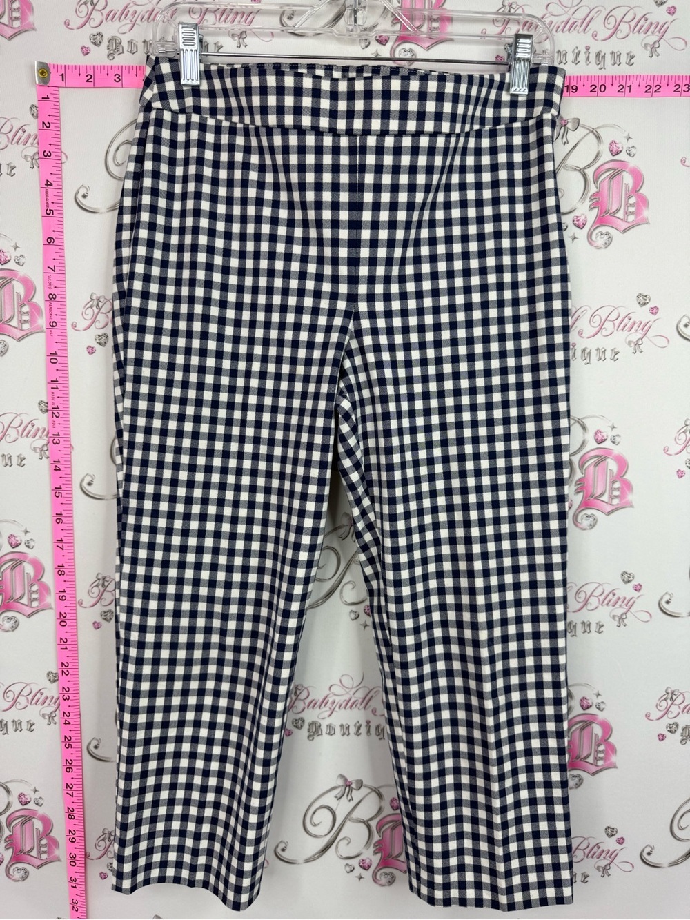 Talbots capri pants Navy and White Gingham Capris